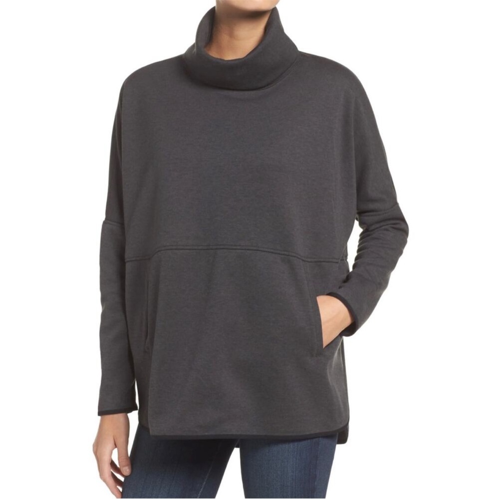 The North Face Women's slacker poncho Dark heather Gray Cowl Neck L-XL